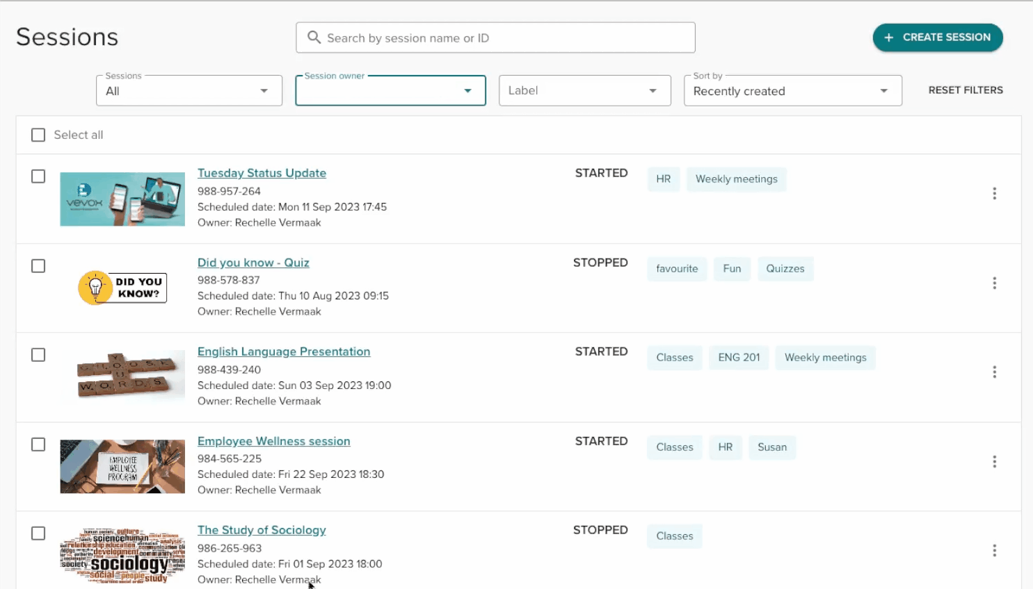 Sort sessions by labels v2.gif