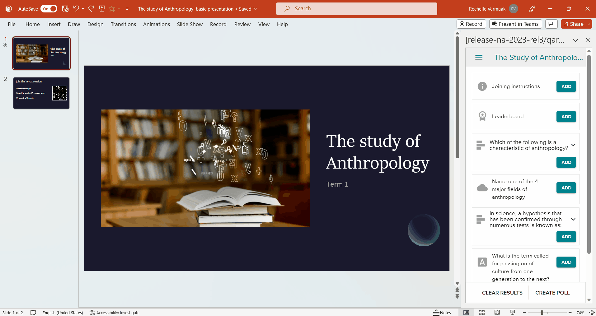 Present your polls with PowerPoint Addin Vevox helpsite