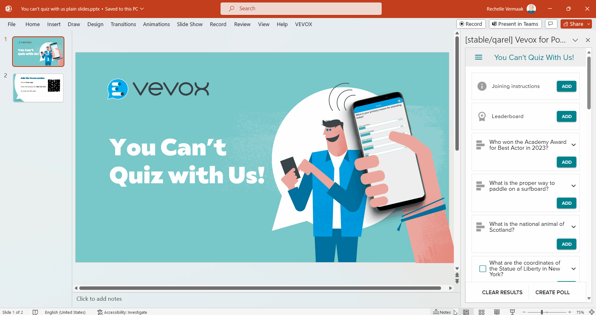 Show a leaderboard to participants – Vevox helpsite