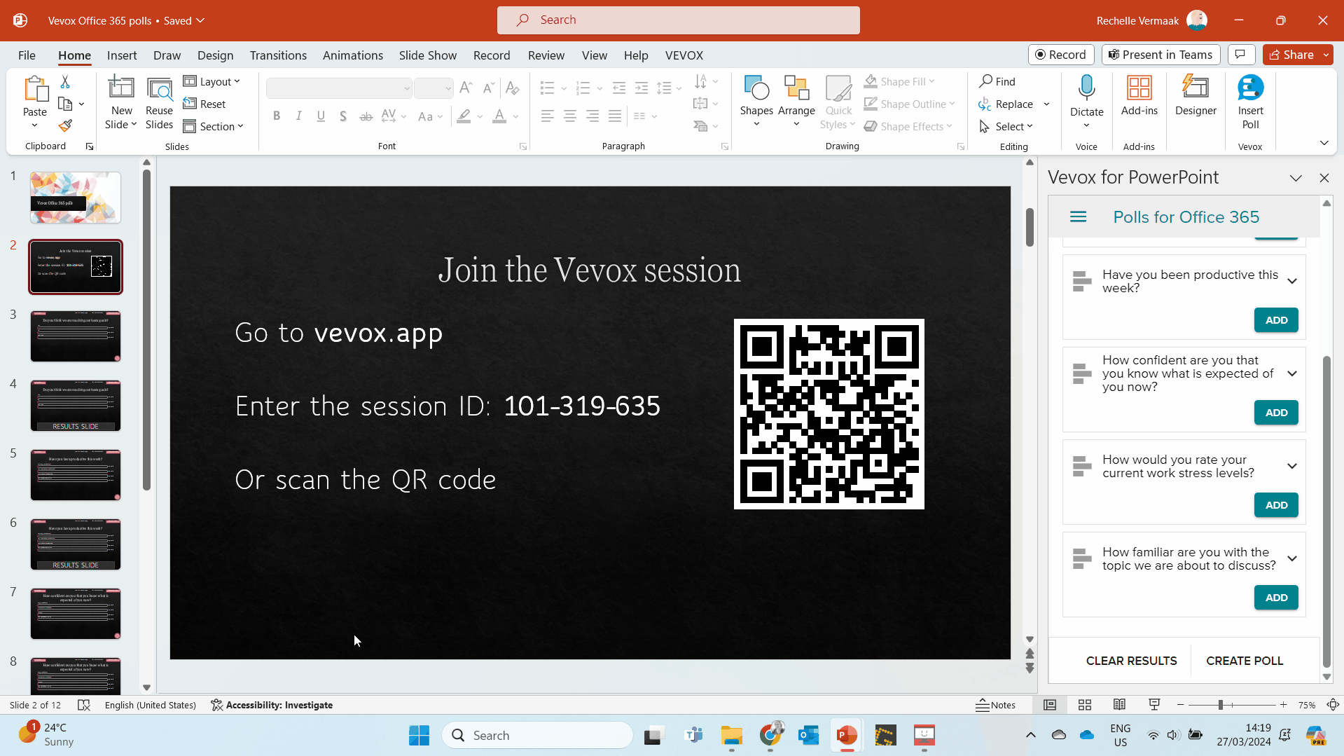 Present Office 365 polls.gif