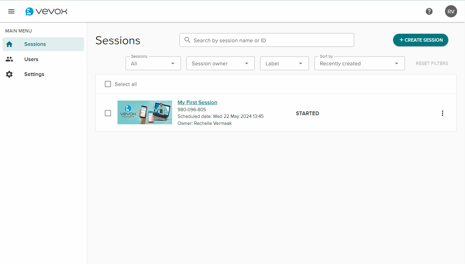 Copy session ID &  QR code from Session list.gif