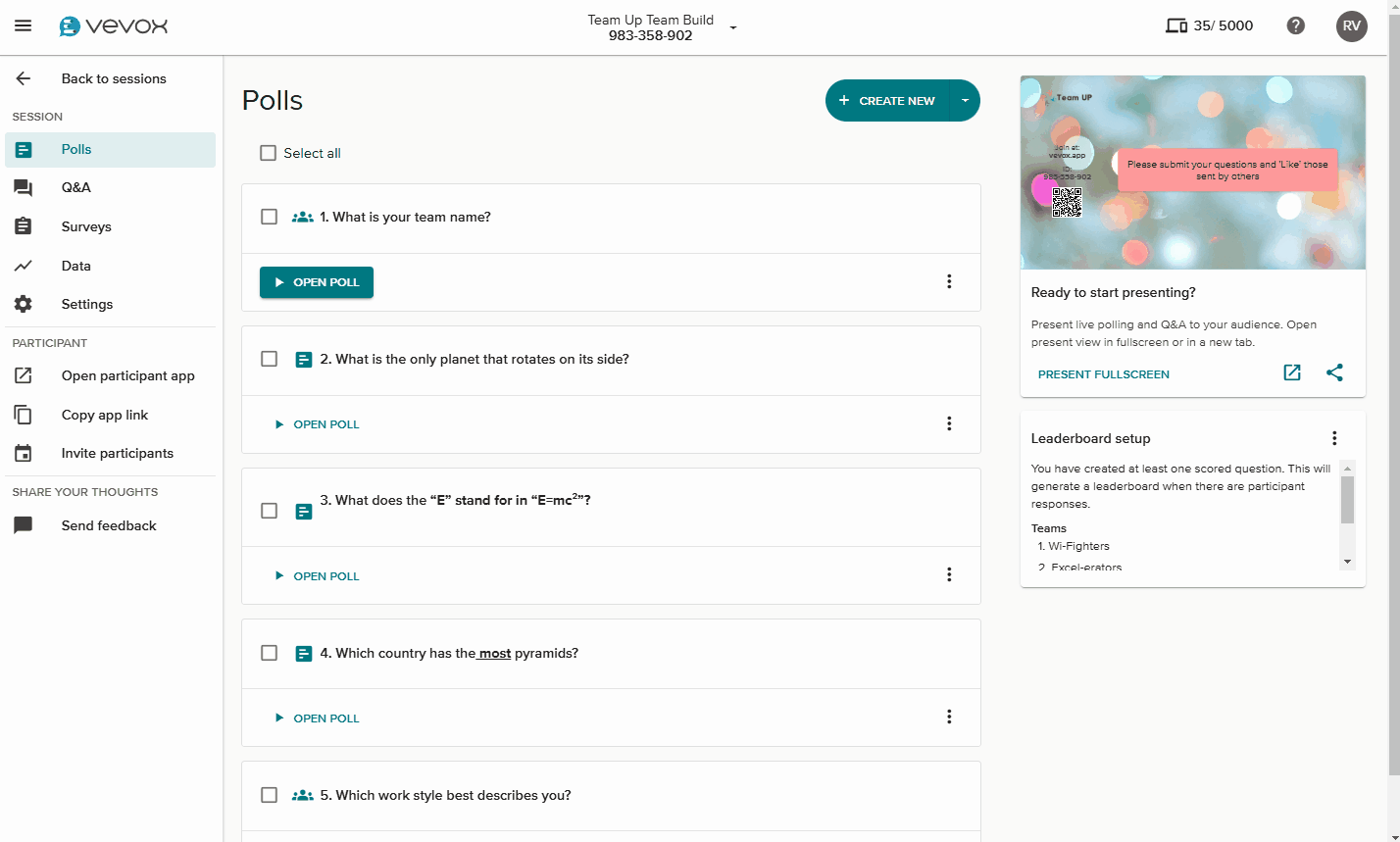 Run quiz and team questions.gif