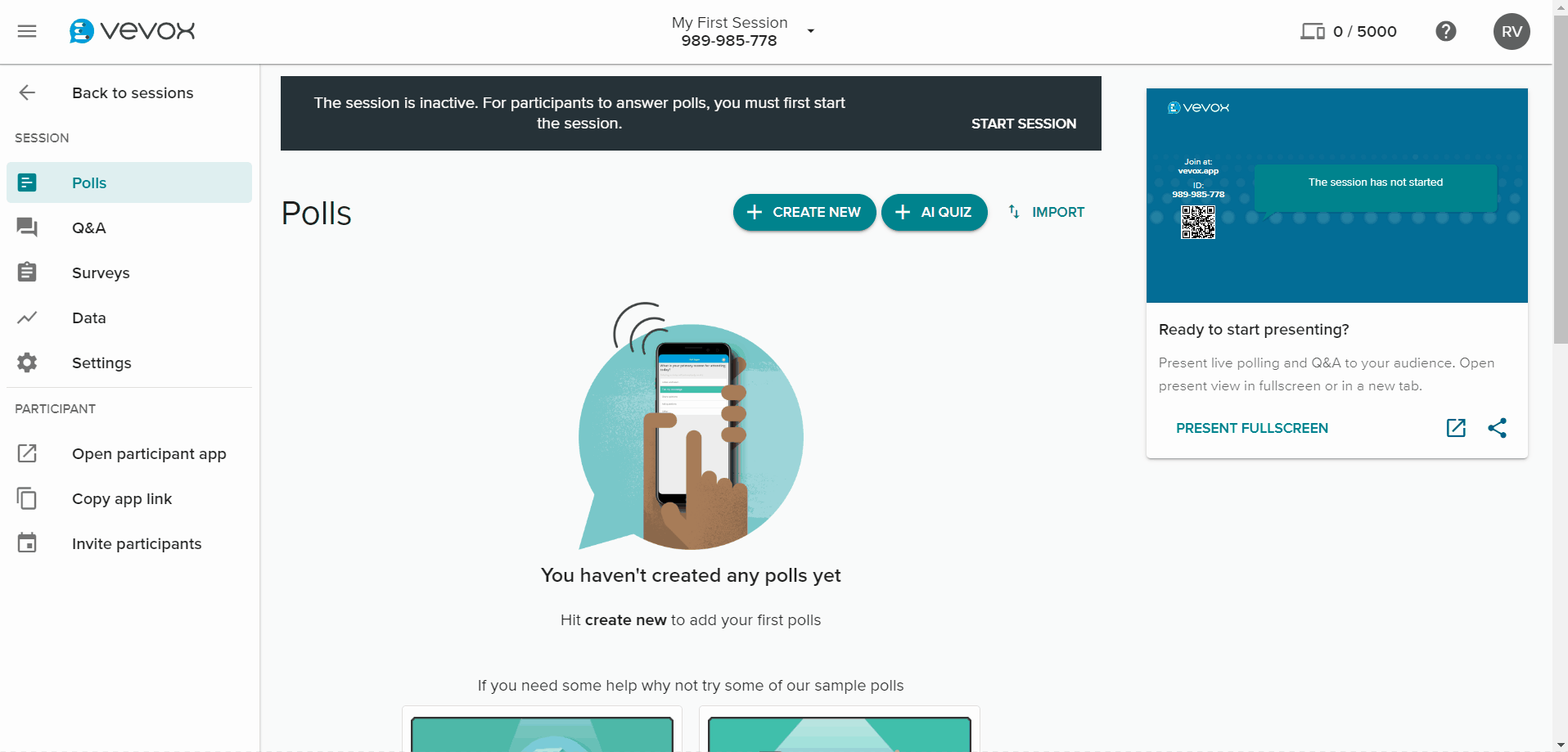 Select the menu options from session list.gif