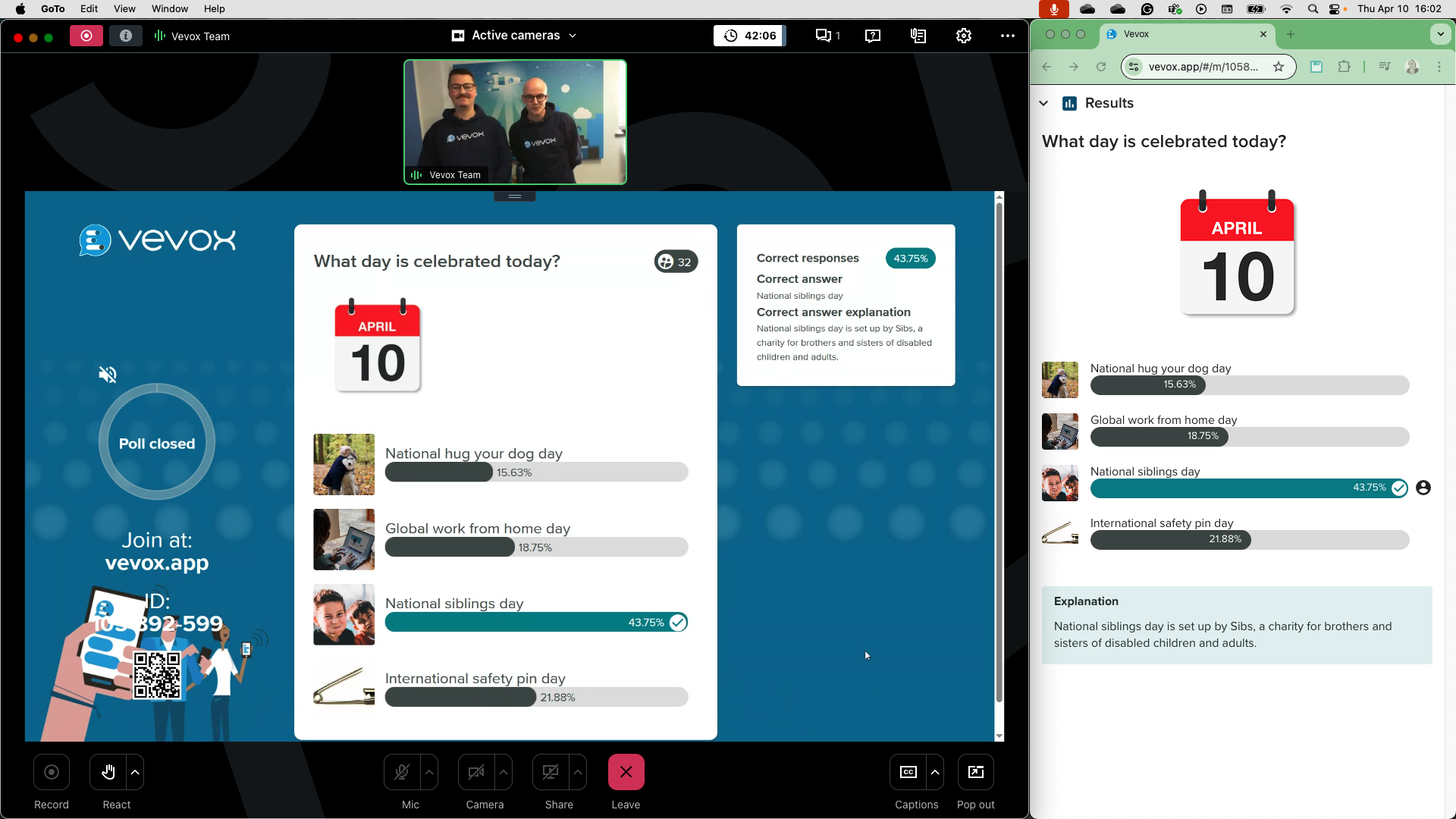 GoToWebinar with Vevox polling in Present view.png