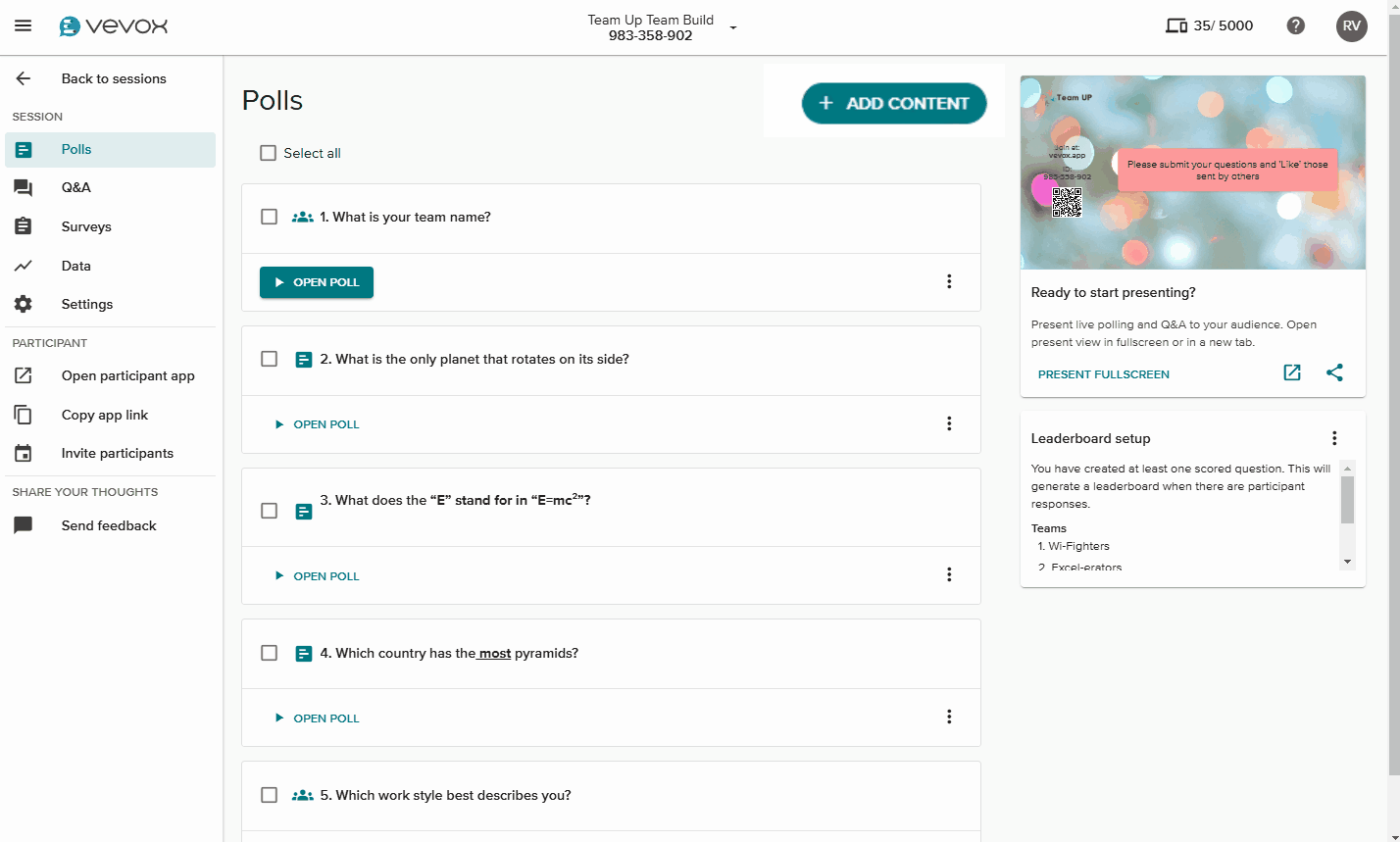 Run quiz and team questions.gif
