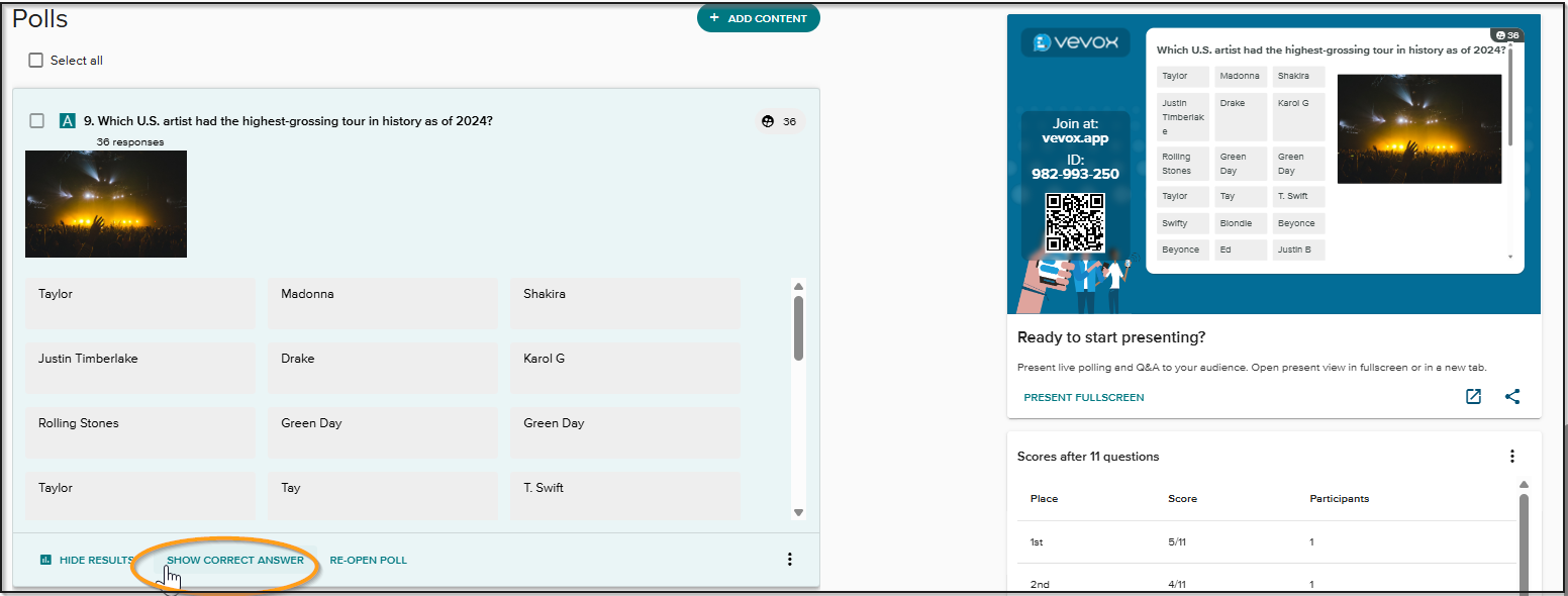 Showing correct answers from the dashboard.png
