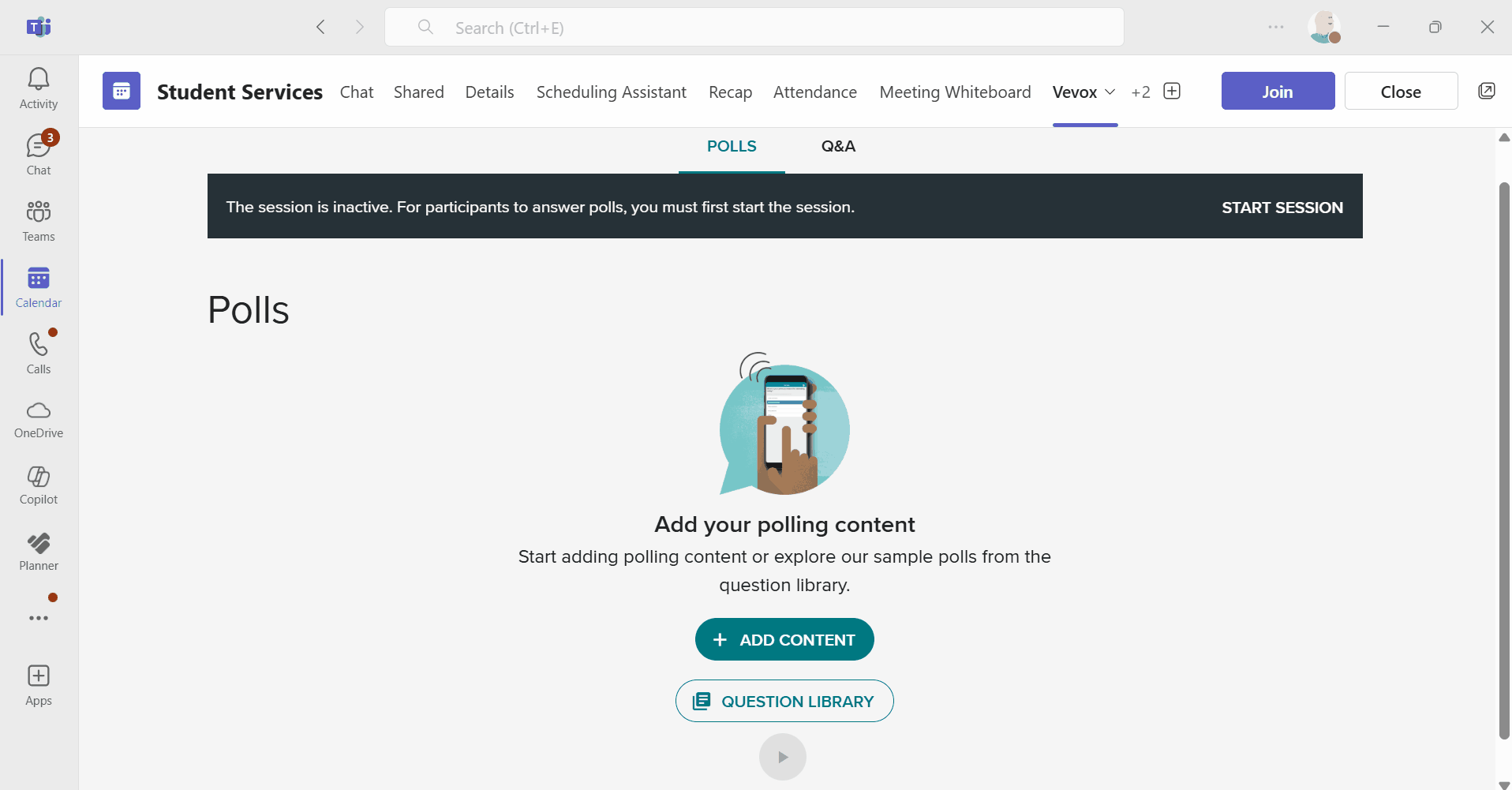 Set up poll in Teams from App view.gif