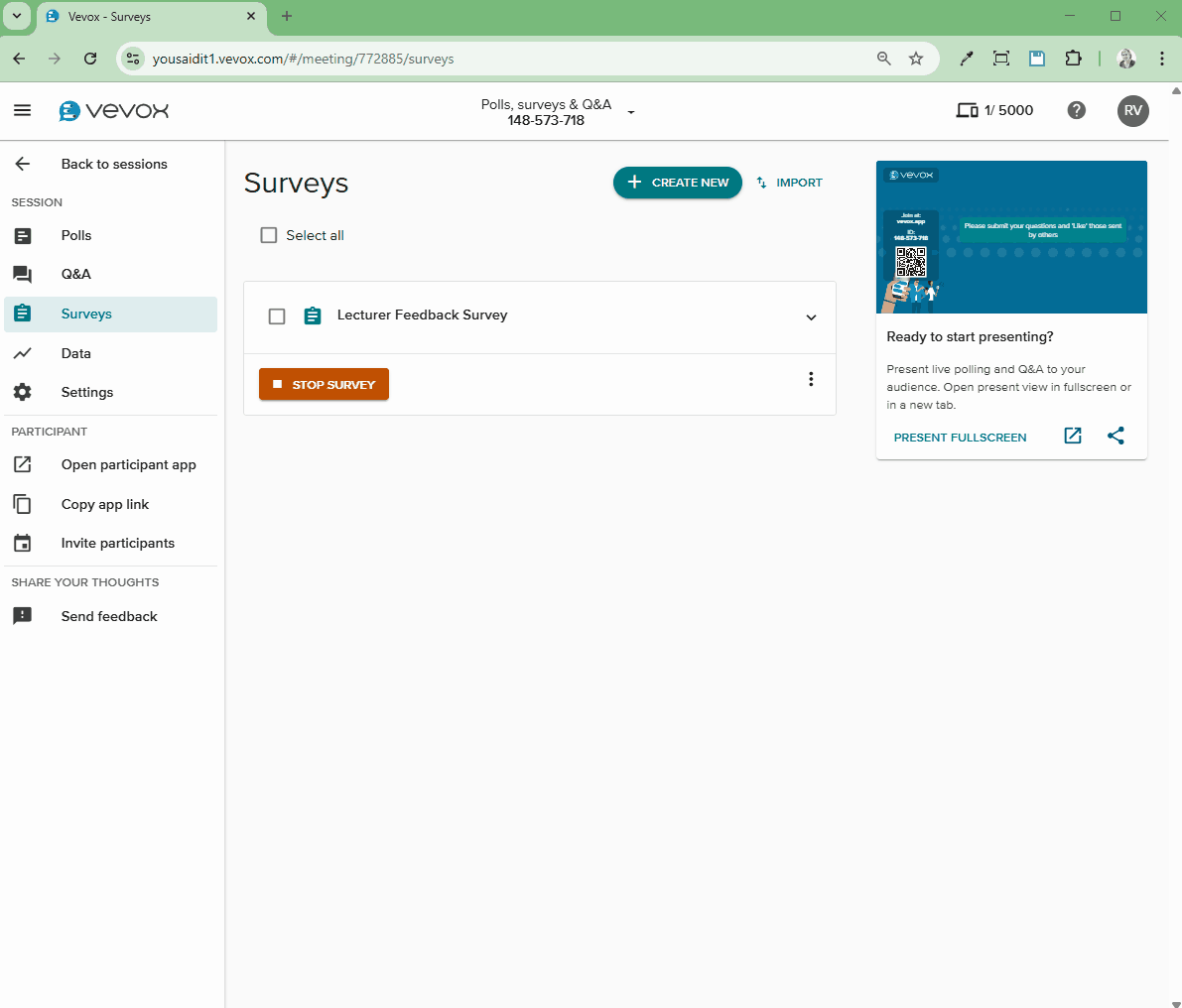 Open survey in participant app final.gif