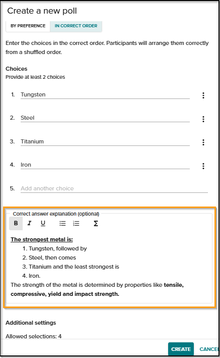 Ranking poll with correct answer explanation.png