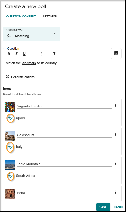 Matching poll correct answer set up.png