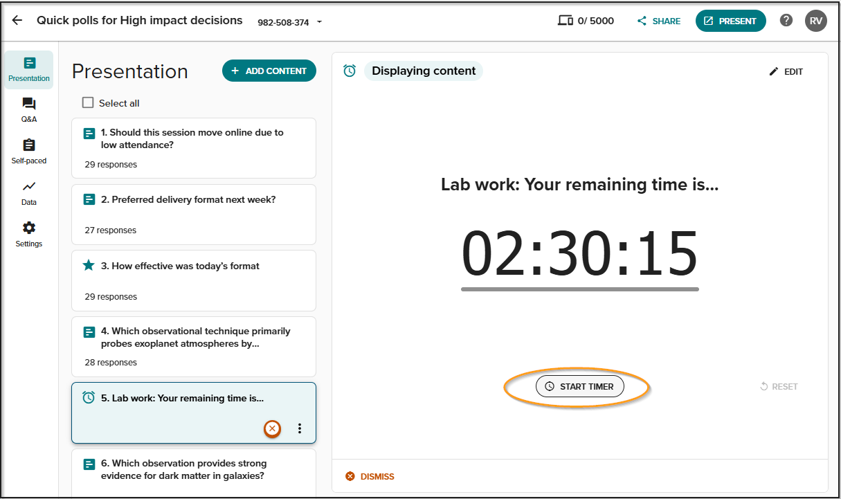 Start timer display in dashboard.png