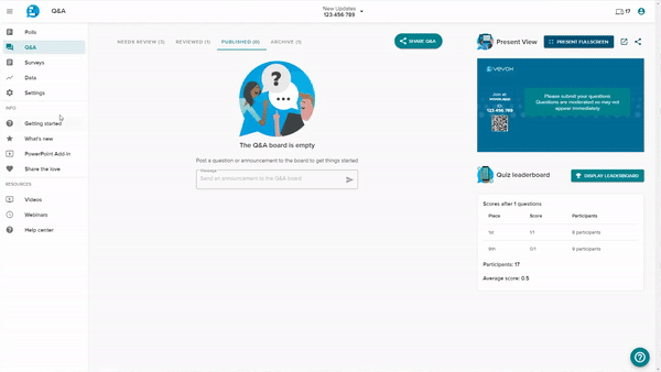 Show a leaderboard to participants – Vevox helpsite