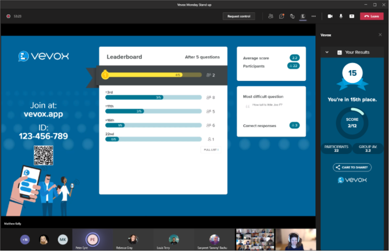 Show a leaderboard to participants – Vevox helpsite