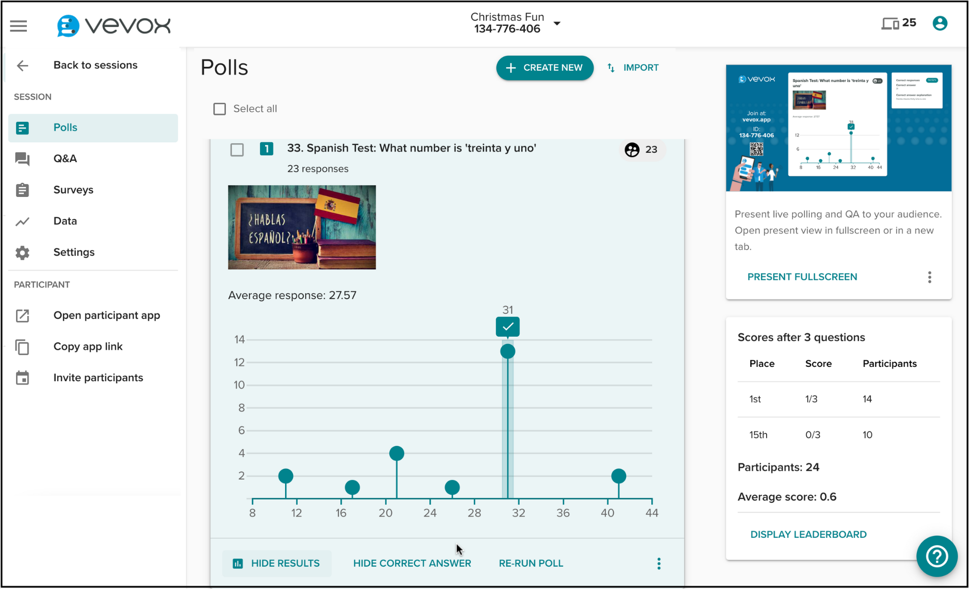 Publish surveys – Vevox helpsite